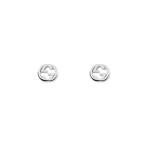 orecchini con logo gucci in argento|Orecchini Doppia G in argento sterling 925 .